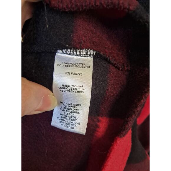 O'Neill Red and Black Plaid FLeece Button Up Shirt Size XL - Picture 6 of 9